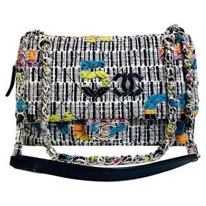 Chanel No5 & 'CC' Logo Fantasy Tweed Leather Bag